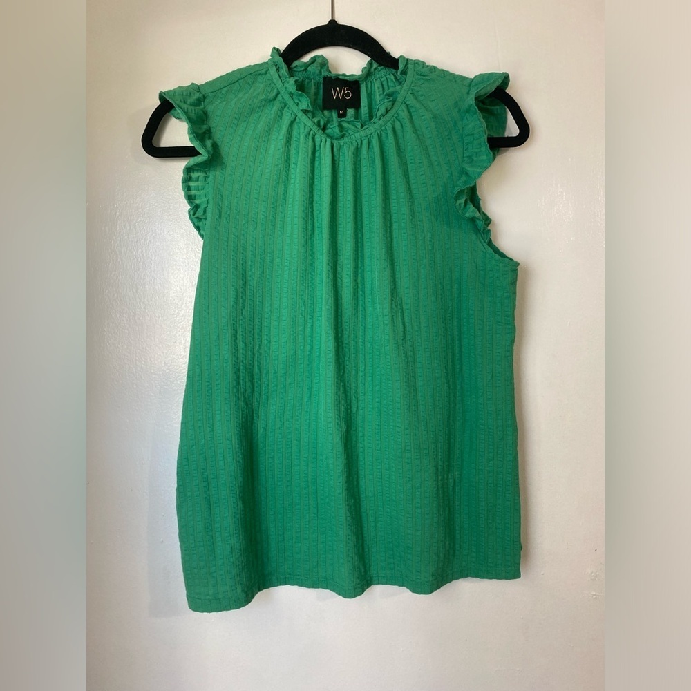 W5 Green Ruffle Blouse - Picture 2 of 8